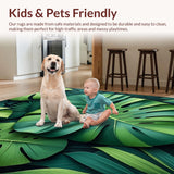 Ultra Soft Area Rug, Non Slip, Stain Resistant, Washable Area Rugs for Living Room, Bedroom, Serene Nature-Inspired Design Piece(Green)