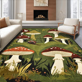 Ultra Soft Area Rug, Non Slip, Stain Resistant, Washable Area Rugs for Living Room, Bedroom, Vibrant Earthy Mushroom Aesthetic(Green)