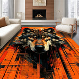 Ultra Soft Area Rug, Non Slip, Stain Resistant, Washable Area Rugs for Living Room, Bedroom, Vivid Warm Tones Animal Print(Orange)