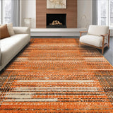 Ultra Soft Area Rug, Non Slip, Stain Resistant, Washable Area Rugs for Living Room, Bedroom, Artisanal Diamond Pattern Inspiration(Orange)