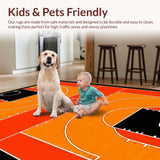 Ultra Soft Area Rug, Non Slip, Stain Resistant, Washable Area Rugs for Living Room, Bedroom, Youthful Sports Enthusiast Floor Decor(Orange)