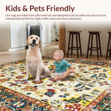 Ultra Soft Area Rug, Non Slip, Stain Resistant, Washable Area Rugs for Living Room, Bedroom, Abstract Colorful Floral Harmony(Yellow)