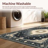 Ultra Soft Area Rug, Non Slip, Stain Resistant, Washable Area Rugs for Living Room, Bedroom, Artful Esoteric Starry Composition(Gray)