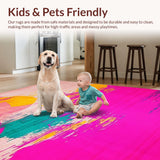 Ultra Soft Area Rug, Non Slip, Stain Resistant, Washable Area Rugs for Living Room, Bedroom, Radiant Contemporary Gradient Patterns(Pink)
