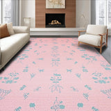 Ultra Soft Area Rug, Non Slip, Stain Resistant, Washable Area Rugs for Living Room, Bedroom, Trendy Ultra-Thin Graphic Appeal(Pink)