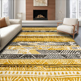 Ultra Soft Area Rug, Non Slip, Stain Resistant, Washable Area Rugs for Living Room, Bedroom, Contemporary Textured Ogee Style(Gold)