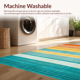 Ultra Soft Area Rug, Non Slip, Stain Resistant, Washable Area Rugs for Living Room, Bedroom, Bright Modern Kaleidoscope Style(Orange)