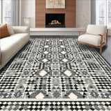 Ultra Soft Area Rug, Non Slip, Stain Resistant, Washable Area Rugs for Living Room, Bedroom, Vibrant Modern Trellis Design(Gray)