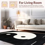 Ultra Soft Area Rug, Non Slip, Stain Resistant, Washable Area Rugs for Living Room, Bedroom, Elegant Black and White Minimalist Design(Black)