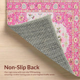Ultra Soft Area Rug, Non Slip, Stain Resistant, Washable Area Rugs for Living Room, Bedroom, Soft Pink Vintage Aesthetic(Pink)