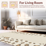 Ultra Soft Area Rug, Non Slip, Stain Resistant, Washable Area Rugs for Living Room, Bedroom, Stylish Off-White Dining Room Area Rug(Beige)