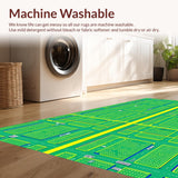 Ultra Soft Area Rug, Non Slip, Stain Resistant, Washable Area Rugs for Living Room, Bedroom, Playful Multicolor Urban Journey(Green)