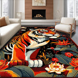 Ultra Soft Area Rug, Non Slip, Stain Resistant, Washable Area Rugs for Living Room, Bedroom, Rustic Colorful Textured Design(Red)