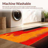 Ultra Soft Area Rug, Non Slip, Stain Resistant, Washable Area Rugs for Living Room, Bedroom, Sizzling Earthy Tones Composition(Orange)