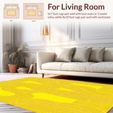 Ultra Soft Area Rug, Non Slip, Stain Resistant, Washable Area Rugs for Living Room, Bedroom, Abstract Swirl Design Yellow Area Unique Floor Accent(Yellow)
