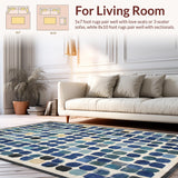 Ultra Soft Area Rug, Non Slip, Stain Resistant, Washable Area Rugs for Living Room, Bedroom, Modern Ombre Area Rug: Geometric Interpretation of a Classic Design(Blue)