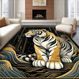 Ultra Soft Area Rug, Non Slip, Stain Resistant, Washable Area Rugs for Living Room, Bedroom, Earthy Animal Print Aesthetic(Gold)