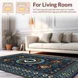 Ultra Soft Area Rug, Non Slip, Stain Resistant, Washable Area Rugs for Living Room, Bedroom, Rustic Natural Coir Texture(Blue)