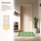 Ultra Soft Area Rug, Non Slip, Stain Resistant, Washable Area Rugs for Living Room, Bedroom, Intricate Geometric Artistry Piece(Yellow)