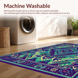 Ultra Soft Area Rug, Non Slip, Stain Resistant, Washable Area Rugs for Living Room, Bedroom, Enchanting Circular Color Fusion(Purple)