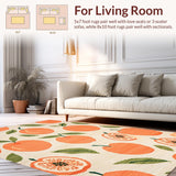 Ultra Soft Area Rug, Non Slip, Stain Resistant, Washable Area Rugs for Living Room, Bedroom, Playful Modern Eclectic Design(Orange)