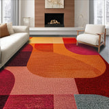 Ultra Soft Area Rug, Non Slip, Stain Resistant, Washable Area Rugs for Living Room, Bedroom, Rust Red Modern Abstract Living Room Rug(Red)