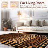Ultra Soft Area Rug, Non Slip, Stain Resistant, Washable Area Rugs for Living Room, Bedroom, Artistic Contemporary Pattern Fusion(Brown)