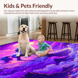 Ultra Soft Area Rug, Non Slip, Stain Resistant, Washable Area Rugs for Living Room, Bedroom, Soft Dreamlike Unicorn Visuals(Purple)