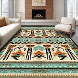 Ultra Soft Area Rug, Non Slip, Stain Resistant, Washable Area Rugs for Living Room, Bedroom, Retro Inspired Native American Style(Brown)