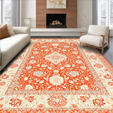 Ultra Soft Area Rug, Non Slip, Stain Resistant, Washable Area Rugs for Living Room, Bedroom, Luxurious Minimalist Tiled Arrangement(Orange)