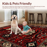 Ultra Soft Area Rug, Non Slip, Stain Resistant, Washable Area Rugs for Living Room, Bedroom, Playful Quirky Cat Aesthetic(Red)