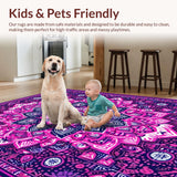 Ultra Soft Area Rug, Non Slip, Stain Resistant, Washable Area Rugs for Living Room, Bedroom, Serene Abstract Yoga Mat Visual(Purple)