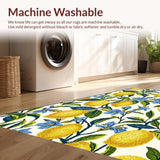 Sun Kissed Lemon Grove Inspired Rug with Stylized Floral Accents(Yellow)