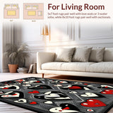 Whimsical Abstract Heart Motif(Black)