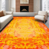 Ultra Soft Area Rug, Non Slip, Stain Resistant, Washable Area Rugs for Living Room, Bedroom, Lively Soft Plush Patterned Delight(Orange)