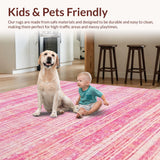 Ultra Soft Area Rug, Non Slip, Stain Resistant, Washable Area Rugs for Living Room, Bedroom, Pretty Bow Rug, Pink Delight(Pink)