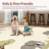 Ultra Soft Area Rug, Non Slip, Stain Resistant, Washable Area Rugs for Living Room, Bedroom, Elegant Nature-Inspired Animal Collection(Beige)