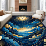 Ultra Soft Area Rug, Non Slip, Stain Resistant, Washable Area Rugs for Living Room, Bedroom, Dreamy Universe Celestial Vibes(Blue)