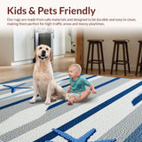 Ultra Soft Area Rug, Non Slip, Stain Resistant, Washable Area Rugs for Living Room, Bedroom, Vibrant Abstract Sea Motif(Gray)