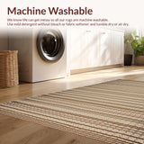 Ultra Soft Area Rug, Non Slip, Stain Resistant, Washable Area Rugs for Living Room, Bedroom, Cozy Natural Waffle Inspired Look(Beige)