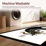Ultra Soft Area Rug, Non Slip, Stain Resistant, Washable Area Rugs for Living Room, Bedroom, Chic Minimalist Yin Yang Harmony(Black)