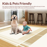 Bordered Geometric Area Showcasing Subtle Striated Lines and Beige Hues(Beige)