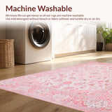 Ultra Soft Area Rug, Non Slip, Stain Resistant, Washable Area Rugs for Living Room, Bedroom, Serene Minimalist Blooming Aesthetic(Pink)