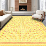Ultra Soft Area Rug, Non Slip, Stain Resistant, Washable Area Rugs for Living Room, Bedroom, Vibrant Round Patterned Delight(Yellow)