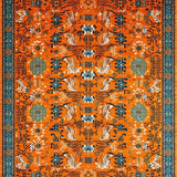Ultra Soft Area Rug, Non Slip, Stain Resistant, Washable Area Rugs for Living Room, Bedroom, Funky Ethnic Orange Patterned Mat(Orange)