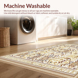 Ultra Soft Area Rug, Non Slip, Stain Resistant, Washable Area Rugs for Living Room, Bedroom, Abstract Animal Inspired Geometric(Beige)