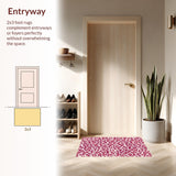 Ultra Soft Area Rug, Non Slip, Stain Resistant, Washable Area Rugs for Living Room, Bedroom, Modern Baby Pink Leopard Print Nursery Rug(Pink)