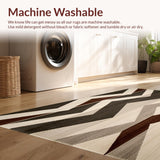 Ultra Soft Area Rug, Non Slip, Stain Resistant, Washable Area Rugs for Living Room, Bedroom, Modern Cream Chevron(Gray)