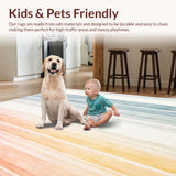 Ultra Soft Area Rug, Non Slip, Stain Resistant, Washable Area Rugs for Living Room, Bedroom, Toddler Play Mat Neutral Pastel Montessori Kids(Red)