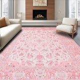 Ultra Soft Area Rug, Non Slip, Stain Resistant, Washable Area Rugs for Living Room, Bedroom, Serene Minimalist Blooming Aesthetic(Pink)